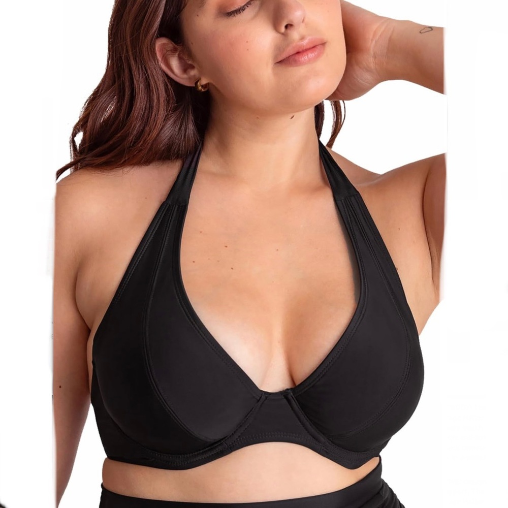 Shapermint Essentials - Women’s Full Coverage Halter Bikini Top Swimwear